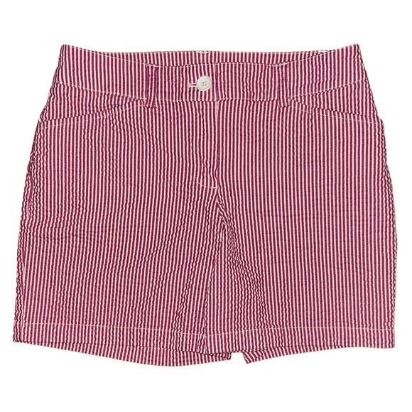 Jones New York Sport Mid-Rise Textured Stretch Pink & White Shorts Women's 4 - Picture 1 of 8